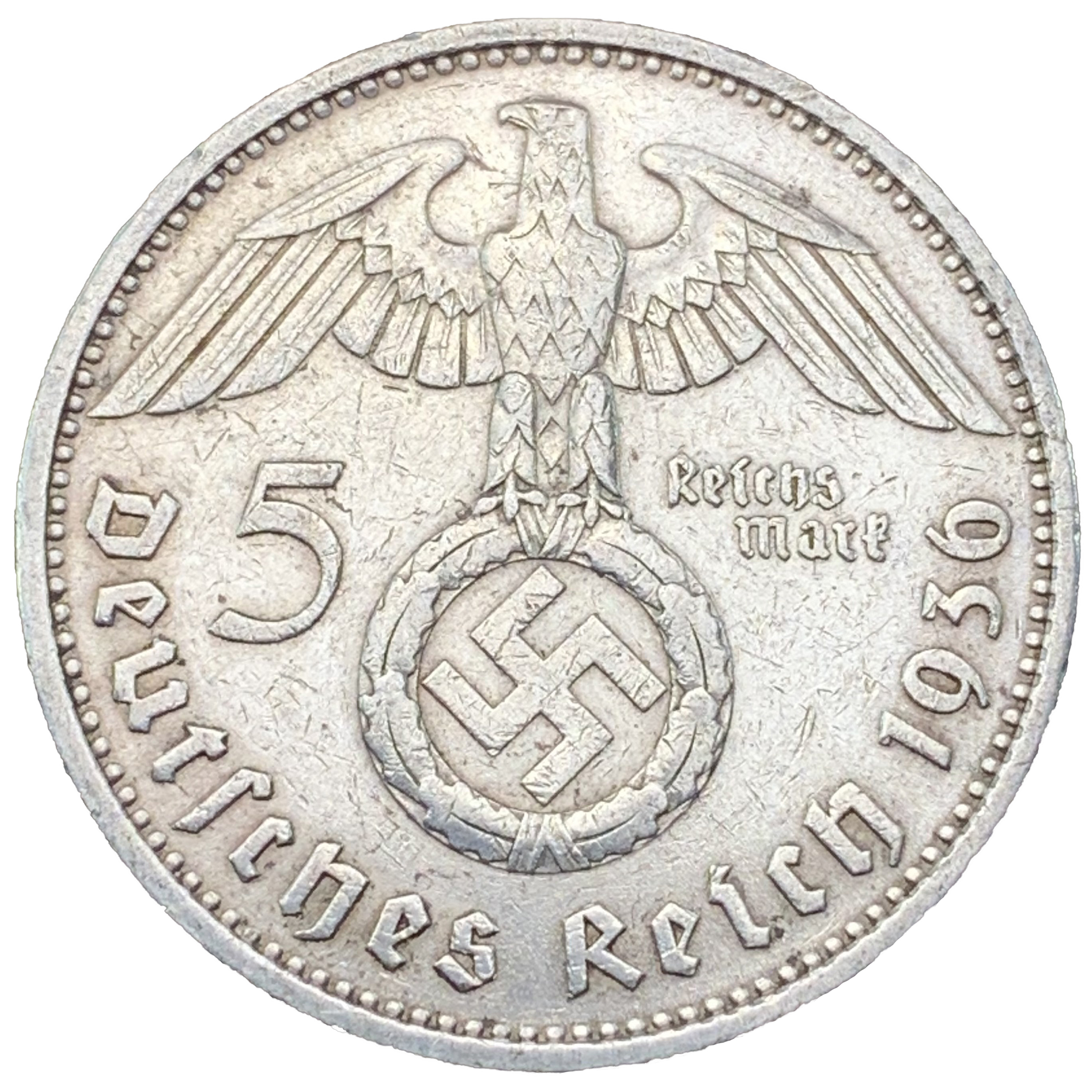 German WW2 Rare Old 2 and 5 Reichsmark  SILVER Coins with EAGLE