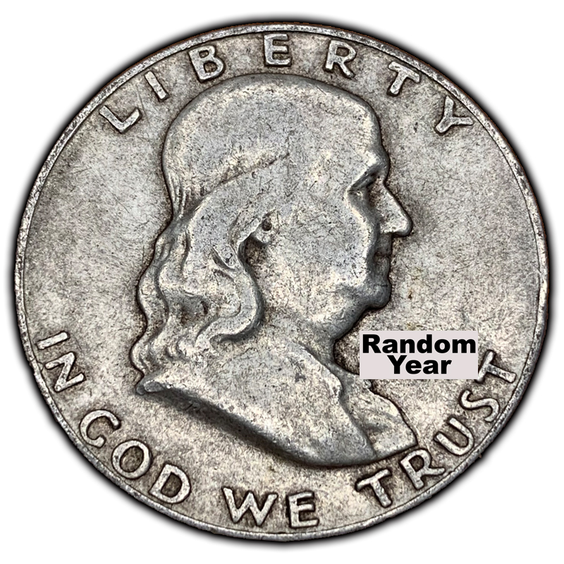 90% Silver Franklin Half Dollars Average Circulation