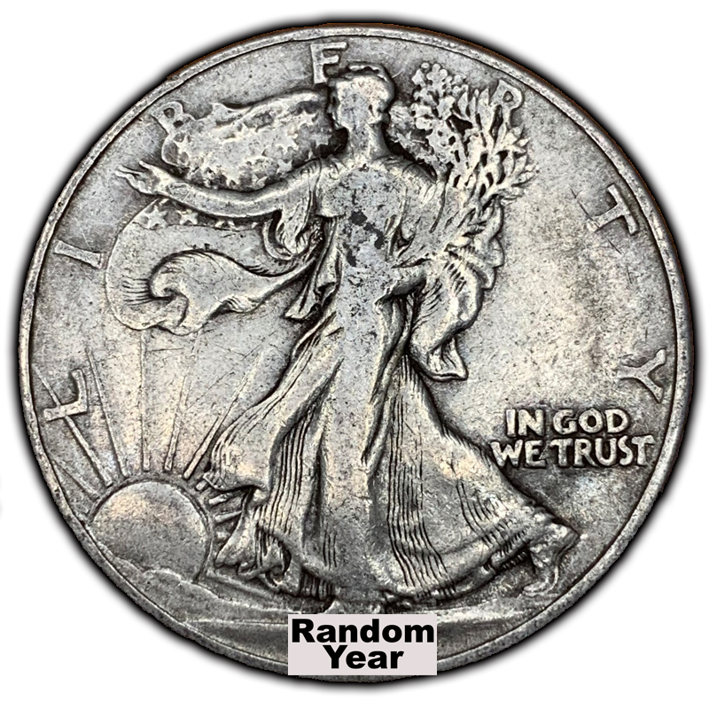 90% Silver Walking Liberty Half Dollar Average Circulation