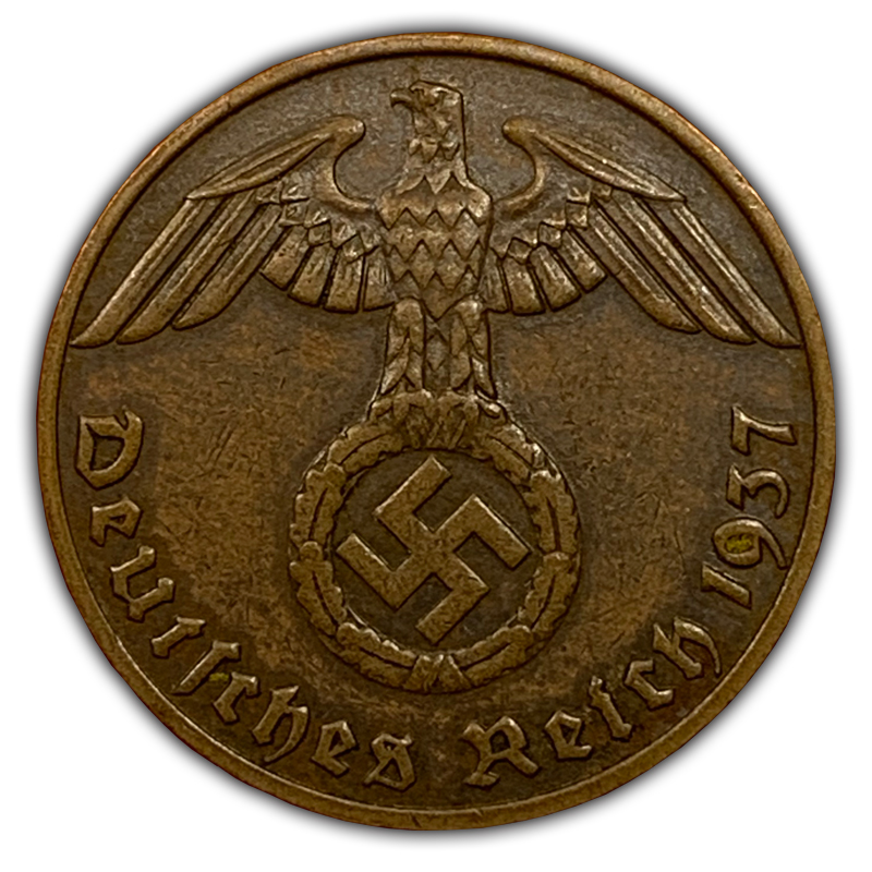 Third Reich 1 Reichspfennig Bronze Coin