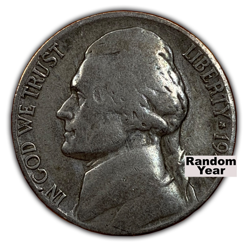 1942-1945 35% Silver Jefferson War Nickel (Random Year)