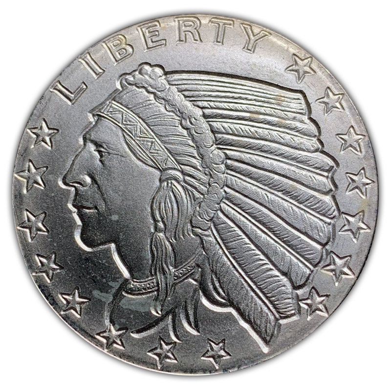 1/2 oz Golden State Mint Incuse Indian Silver Round