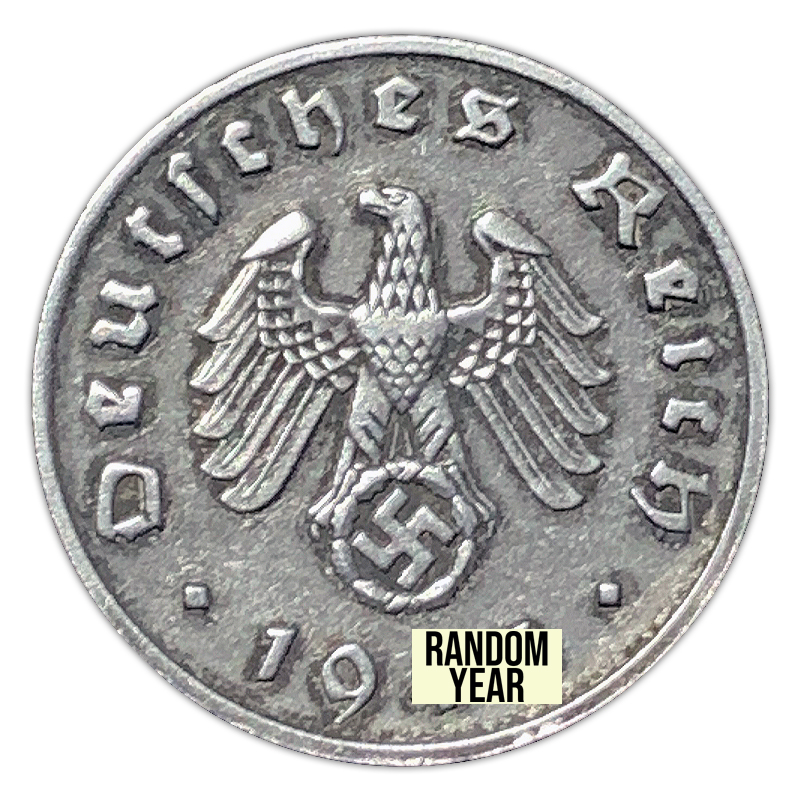Third Reich Emergency Issue 1 Reichspfennig Zinc Coin