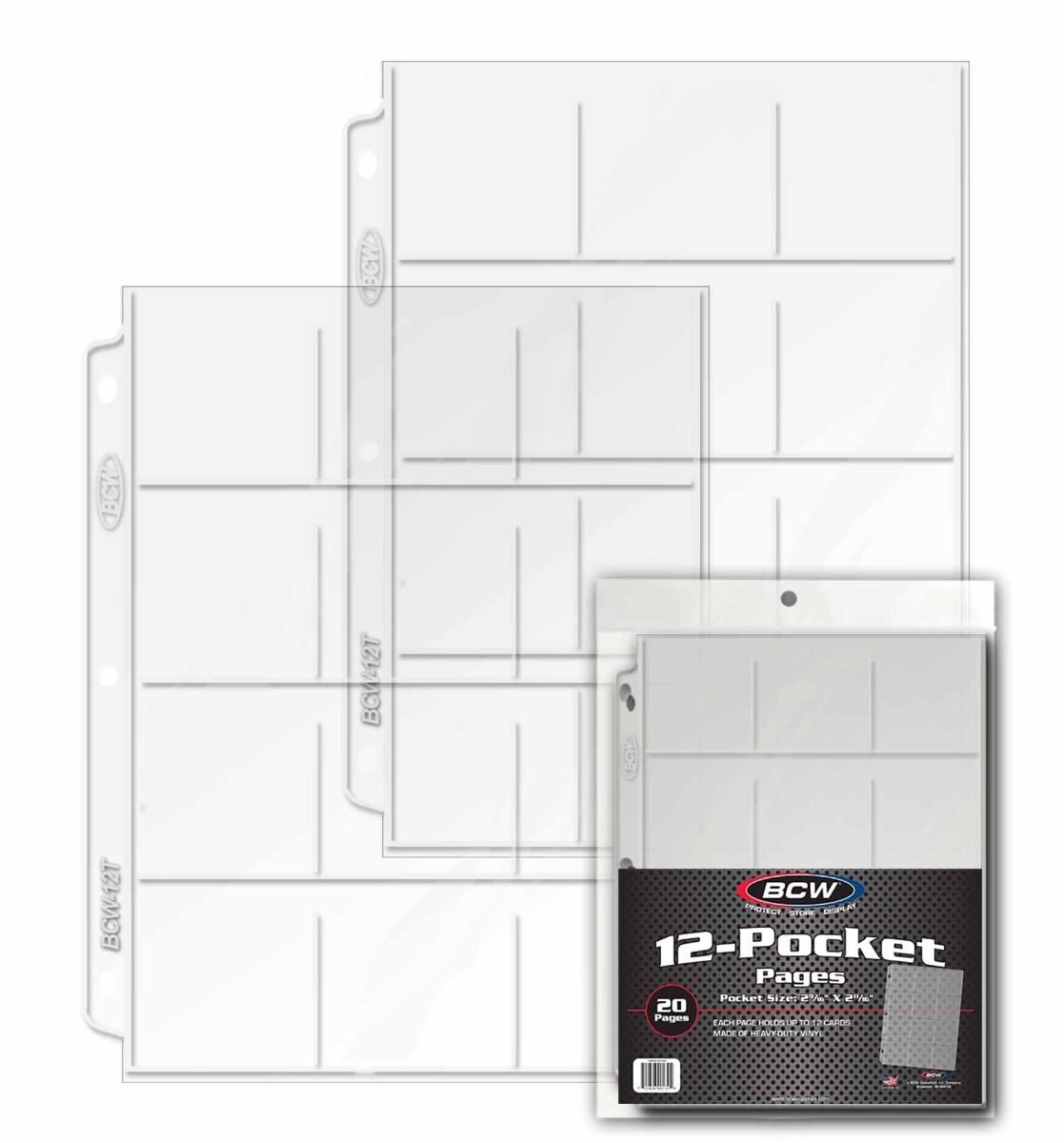 BCW Vinyl 12-Pocket Pages (20 CT. Pack)
