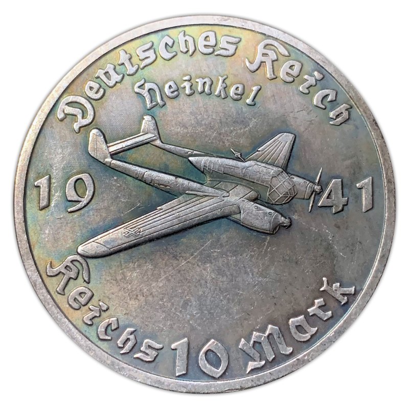 Nazi Germany 1941 Luftwaffe Commemorative Coin (Heinkel)