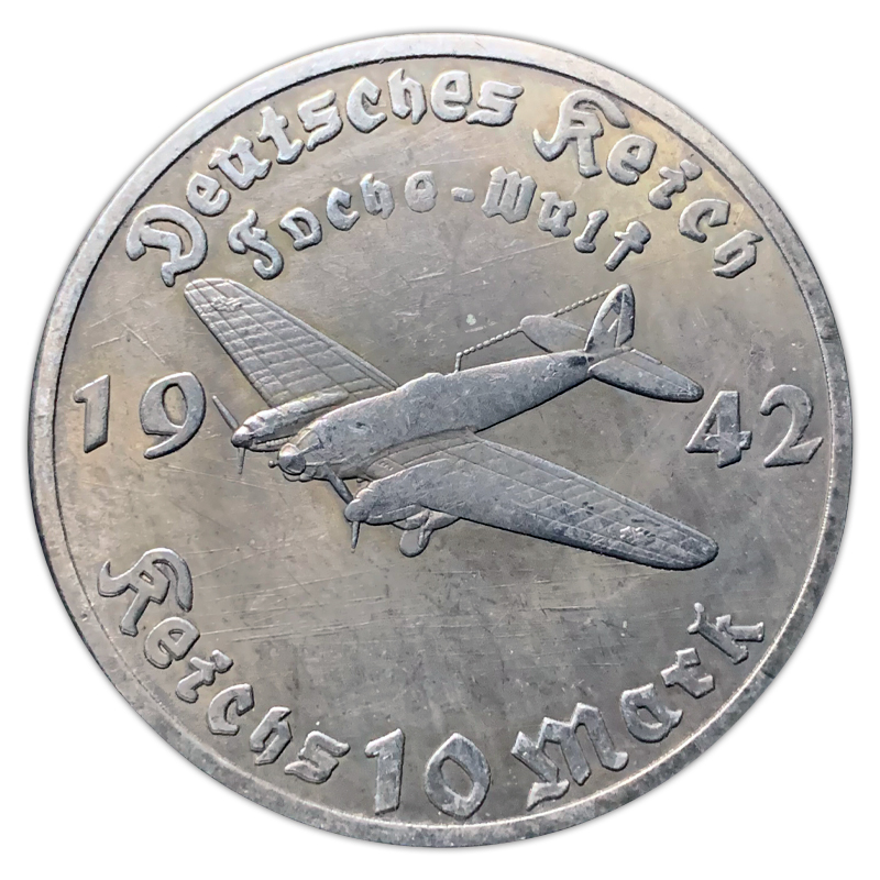 Nazi Germany 1942 Luftwaffe Commemorative Coin (Focke Wulf)